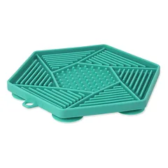 Epic Pet Lick&Snack Hexagon Green silikono laižymo kilimėlis šunims ir katėms, 17×15 cm — 3 nuotrauka