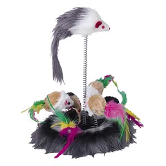 Nobby žaislas katei, pelė su 6 peliukais ant spyruoklės, 17 cm