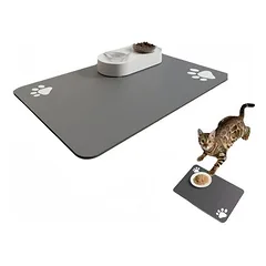 FurryFusion Futtermatte mit Pfotenabdruck für Katzen und Hunde