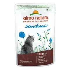 Almo Nature Holistic Sterilized drėgnas maistas sterilizuotoms katėms su jautiena, 70 g