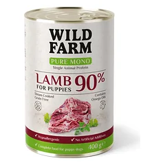 WILD FARM PURE MONO Ėriukų šuniukų 400 g vienos rūšies baltymų šunų maistas