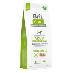 BRIT Care Sustainable Adult Medium Breed su vištiena ir vabzdžiais 12+2 kg