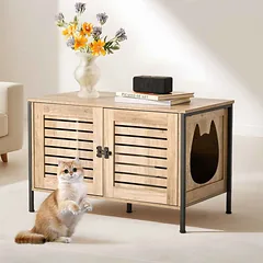 Kačių tualeto namelis Relaxdays, 2 durelės, 80 × 50,5 × 45 cm — 2 nuotrauka