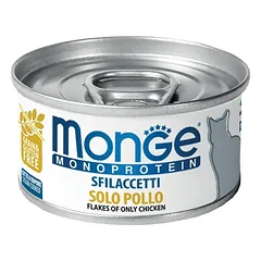 Monge Cat Monoprotein Flakes Only Chicken 80 g parduotuvėje vetprekes.lt