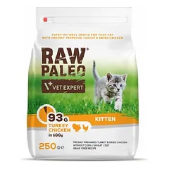VETEXPERT Raw Paleo Kitten Turkey&Chicken kačiukams kalakutiena, vištiena 250 g