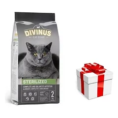 DIVINUS Cat Sterilized - sausas kačių maistas - 2 kg + STAIGMENA KATEI