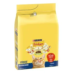 PURINA Friskies Sterilized su jautiena, vištiena ir daržovėmis, sausas maistas katėms, 3 - 4,9 kg — 2 nuotrauka