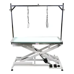Blovi Luminous - profesionalus kirpimo stalas su elektriniu kėlimu ir apšviestu stiklo LED viršumi, 120x65cm — 2 nuotrauka
