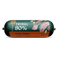 Šlapias maistas šunims su šviežia kalakutiena – Tribal Gourmet Sausage 80% Fresh Turkey, 300 g nuotrauka