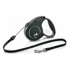 FLEXI pavadėlis šunims Standard S Cord virvinis 5m, juodas