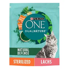 PURINA ONE Dual Nature Sterilized su lašiša ir spirulina, sausas maistas katėms