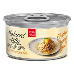 Natural Kitty Cat Broth Serie Chicken with Pineapple in Broth 80 g nuotrauka