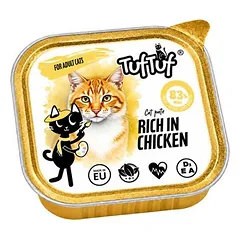 TufTuf drėgnas maistas katėms – paštetas, indelis 100 g — 3 nuotrauka