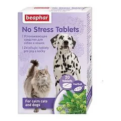 Raminamoji priemonė: „Beaphar No Stress“ tabletės šunims/katėms, 20 tablečių.