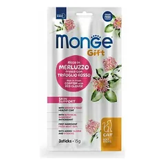 Monge Cat Gift Soft Sticks Skin Support Adult Rich in Fresh Codfish with Red Clover 15 g