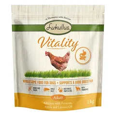 Lukullus Vitality virškinimo palaikymui: vištiena (begrūdis), sausas maistas šunims, < 1,4 kg — 2 nuotrauka