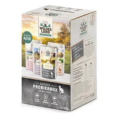 WILDES LAND Pouch Tasting box konservuoto pašaro rinkinys suaugusioms katėms, 4x100 g