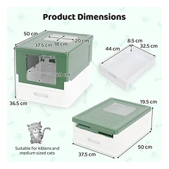 Sulankstoma kačių tualeto dėžė 50 x 37.5 x 36.5 cm — 5 nuotrauka