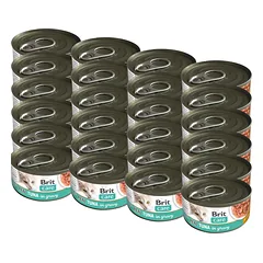 BRIT Care Cat Real Tuna in Gravy 24x80 g tunų filė sultinyje, drėgnas kačių maistas