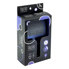 Tauro Pro Line šepetys, plastikinis, violetinis, didelis 17,5x10,6x6,2 cm, ploni ir minkšti 11 mm nerūdijančio plieno dantukai, violetinis, didelis 17,5x10,6x6,2 cm — 2 nuotrauka