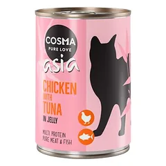 Cosma Asia drebučiuose, drėgnas maistas katėms 6 x 400 g