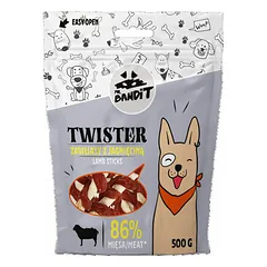Mr.Bandit Dog Twister susuktos ėrienos lazdelės 500 g