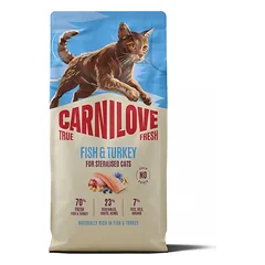 CARNILOVE TRUE FRESH Cat Dry Fish&Turkey Adult Cat Sterilised sausas maistas katėms