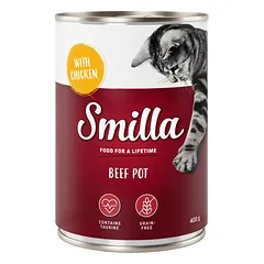 Smilla jautienos puodeliai, drėgnas maistas katėms, ekonominė pakuotė 24 x 400 g — 2 nuotrauka