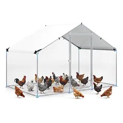 GIANTEX vištų aptvaras 3x2x2 m, 6 ㎡, stogas, vielos tinklas, durys su skląstu, vištoms ir triušiams