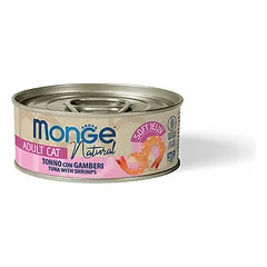 Monge Natural tunas su krevetėmis drebučiuose, drėgnas maistas katėms 80 g