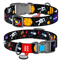 Nailoninis šuns antkaklis Waudog NASA, M dydis, 28-40 cm, 20 mm