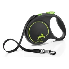 flexi Black Design juostinis pavadėlis, žalias, 5 m, Vidutiniams 11–25 kg — 3 nuotrauka
