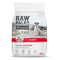 RAW PALEO ULTRA Beef Mini Puppy sausas maistas mažų veislių šuniukams su jautiena, 750g