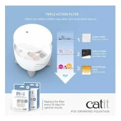 Catit vandens fontanas katėms Pixi, žydras — 3 nuotrauka