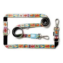 Max & Molly Multi-Leash Comic - reguliuojamas pavadėlis šunims, įdomus raštas, 200 cm