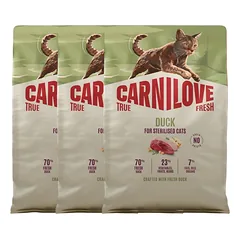 CARNILOVE True Fresh Cat Duck Sterilised 3x2 kg antis, skirtas sterilizuotiems katėms
