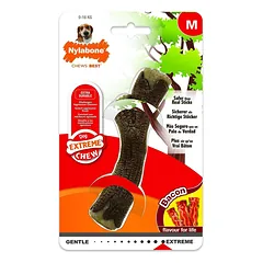 Nylabone Extreme Wooden Stick - mėtymo žaislas šunims, saugus pagaliukas su šoninės kvapu — 3 nuotrauka
