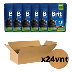 Brit Premium Chicken Slices Sterilized konservai sterilizuotoms katėms su vištiena, dėžė 24 vnt — 2 nuotrauka