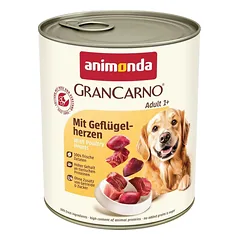GranCarno konservai šunims su paukštienos širdelėmis, 800g
