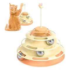 Zoomtopia Jouet pour Chat 4 couches pour chat puzzle interactif jaune