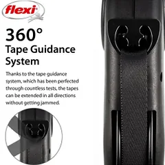Flexi Black Design Giant juostinis, juodas pavadėlis šunims, L, 8 m — 3 nuotrauka