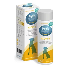 Pet’s Relief® Atopi-3 Pašaro papildas katėms ir šunims, padeda atkurti ir tinkamai palaikyti sveiką gyvūno odą 200 ml
