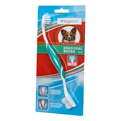 BOGADENT ERGO DUAL BRUSH MINI DOG dvigubas dantų šepetėlis mažiems šunims, 1 vnt.