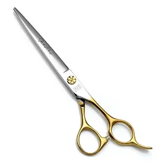 Nerūdijančiojo plieno tiesios žirklės kirpimui Janitos Plungės linija, 17 cm, 17  cm, tiesios, 440c nerūdijančiojo plieno, auksinės rankenėlės — 2 nuotrauka
