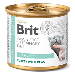 BRIT GF Veterinary Diets Struvite Turkey with Peas konservai katėms 200 g