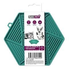 Epic Pet Lick&Snack Hexagon Green silikono laižymo kilimėlis šunims ir katėms, 17×15 cm — 2 nuotrauka
