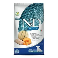 Farmina N&D Dog Ocean Mini Puppy su menke, moliūgu ir cantaloupe melionu, sausas maistas šunims 7 kg