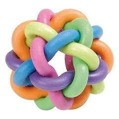 Rubber dog toy COLOURED TWIST  6cm