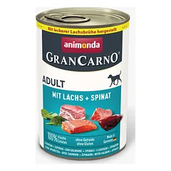 Animonda GranCarno Adult: konservai šunims su lašiša, praturtinta špinatais, 400g — 4 nuotrauka