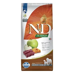 FARMINA N&D Pumpkin Venison & Apple Adult Medium & Maxi sausas šunų ėdalas 2x12 kg